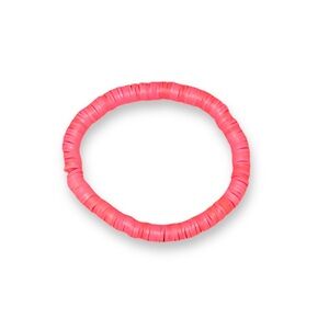 3 FOR $20 HANDCRAFTED Neon Pink Clay Beaded Bracelet